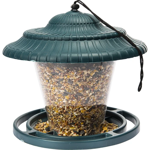 Plastic bird feeder - 17,8 x17 cm, green - 3 ['Bird feeder', ' plastic bird feeder', ' squirrel feeder', ' winter bird feeding']