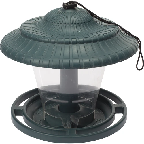 Plastic bird feeder - 17,8 x17 cm, green - 2 ['Bird feeder', ' plastic bird feeder', ' squirrel feeder', ' winter bird feeding']