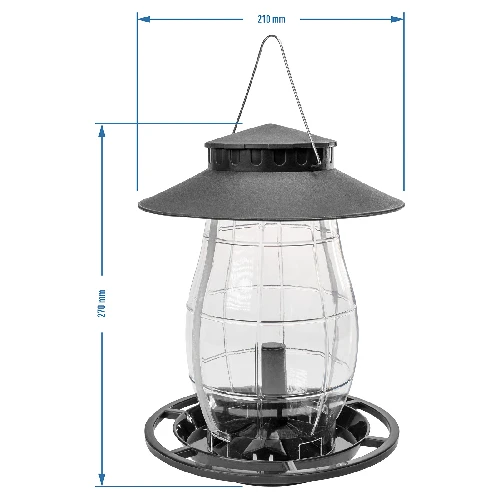 Plastic bird feeder - 21x21x27 cm, black - 5 ['bird feeder', ' feeding birds in winter', ' feeding birds']