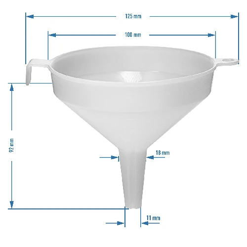 Plastic funnel Ø10 cm - 3 ['funnel for bottles', ' funnel for wine', ' funnel for juice', ' round funnel', ' plastic funnel', ' good funnel', ' funnel from plastic', ' funnel for liquids', ' funnel for bottling', ' juice transfer', ' wine transfer', ' bottling', ' white funnel']