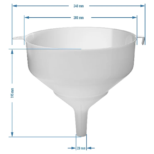 Plastic funnel Ø20cm for carboys and gallons - 2 ['carboy funnel', ' wine funnel', ' bottle funnel', ' all-purpose funnel', ' for wine filtration', ' wine-making accessories']