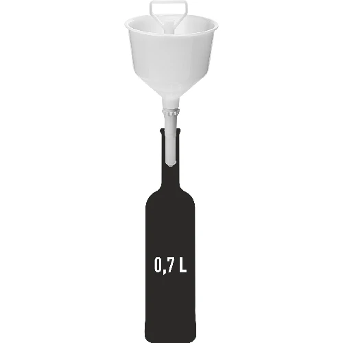 Plastic funnel with strainer and hook  - 2 ['wine funnel', ' beer funnel', ' lockable funnel for filling', ' bottle funnel', ' all-purpose funnel', ' for wine filtration', ' for beer filtration', ' brewing accessories', ' wine-making accessories']