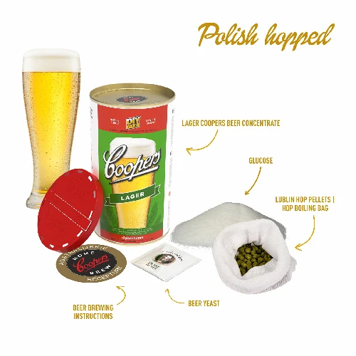 Polish hopped beer kit, 20 L - 2 ['lager beer', ' pale beer', ' homemade beer', ' how to make beer', ' beer brewing kit', ' brewkit beer', ' coopers beer', ' glucose for beer', ' beer hopping']