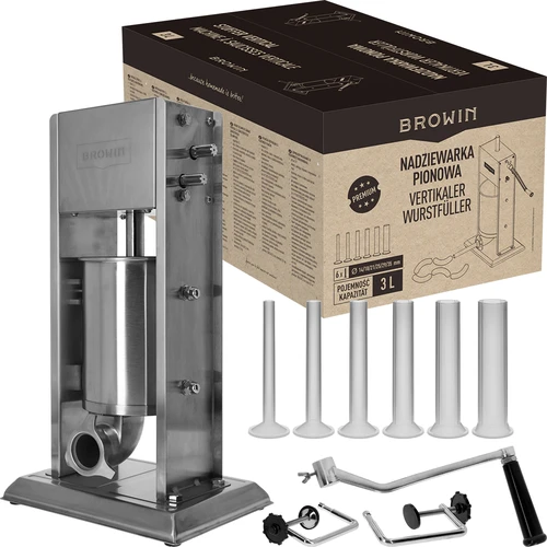 Premium vertical stuffer, 3 L - 2 ['sausage stuffer', ' vertical sausage stuffer', ' best sausage stuffer', ' sausage machine', ' sausage making machine', ' sausage making machine', ' sausage making set', ' sausage filler', ' filler for sausages', ' sausage stuffer', ' vertical filler', ' funnels for sausage stuffers', ' innovative sausage stuffer', ' stuffer for 3 L', ' home production of sausages', ' household sausage stuffer']