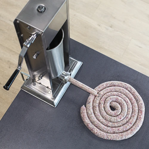 Premium vertical stuffer, 3 L - 16 ['sausage stuffer', ' vertical sausage stuffer', ' best sausage stuffer', ' sausage machine', ' sausage making machine', ' sausage making machine', ' sausage making set', ' sausage filler', ' filler for sausages', ' sausage stuffer', ' vertical filler', ' funnels for sausage stuffers', ' innovative sausage stuffer', ' stuffer for 3 L', ' home production of sausages', ' household sausage stuffer']