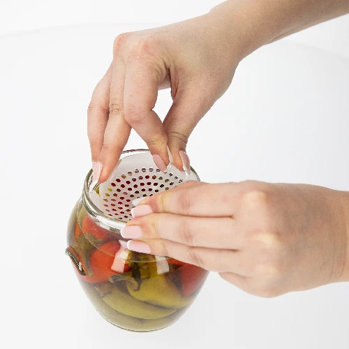 Pressing element - strainer for preserves, brine pickles and vinegar - Ø82 - 6 ['pressure for preserves', ' for pickling cucumbers', ' pickled beetroot', ' pickled cucumbers', ' pressure strainer', ' homemade vinegar', ' for pickling', ' apple cider vinegar', ' strainer for preserves']