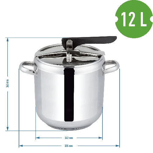 Pressure cooker 12l - 3 ['pressure pot', ' boiling in pressure cooker', ' stainless steel pot', ' induction pressure cooker', ' pressure cooker dishes']