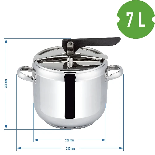 Pressure cooker - 7L - 3 ['pressure pot', ' boiling in pressure cooker', ' stainless steel pot', ' induction pressure cooker', ' pressure cooker dishes']