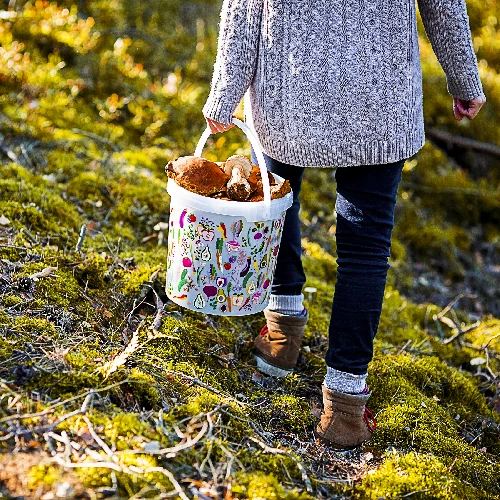 Printed food bucket 10 L with habdle and lid - 2 ['garden bucket', ' bucket with lid', ' bucket for the garden', ' bucket with lid', ' lockable bucket', ' lockable bucket', ' printed bucket', ' for mushrooms']