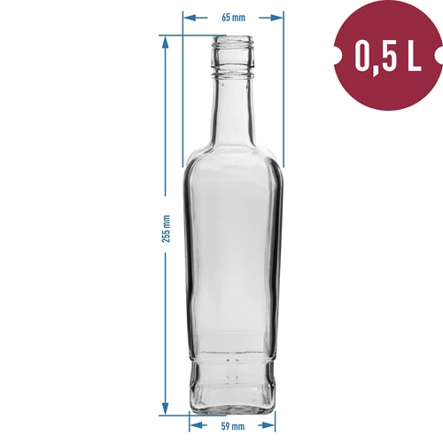 “Pryncypalna” 500 ml bottle with a screw cap - 6 pcs - 6 ['decorative bottle', ' vodka bottle', ' alcohol bottle', ' tincture bottle', ' decorative bottles']