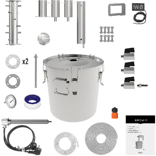 Ragnar 30 L modular still - electric - 3 ['Browin still', ' modular stills', ' cold finger reflux', ' still with clarifiers', ' electric stills', ' still clarifiers', ' pure distillate', ' distillation kit']