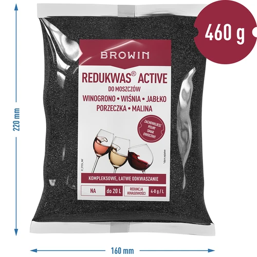 Redukwas®Active for must - acidity regulator, 460 g - 7 ['acidity reduction', ' calcium carbonate', ' must deacidification', ' must acidity reduction', ' for wine', ' homemade wine', ' acidity lowering', ' acidity reduction', ' sour fruit wines', ' grape wine', ' currant wine', ' raspberry wine', ' cherry wine', ' apple wine', ' how to make tasty fruit wine', ' how to make good grape wine', ' reducing acid in must', ' wine agents', ' acidity in oenology', ' balanced acidity', ' mineral deacidification']