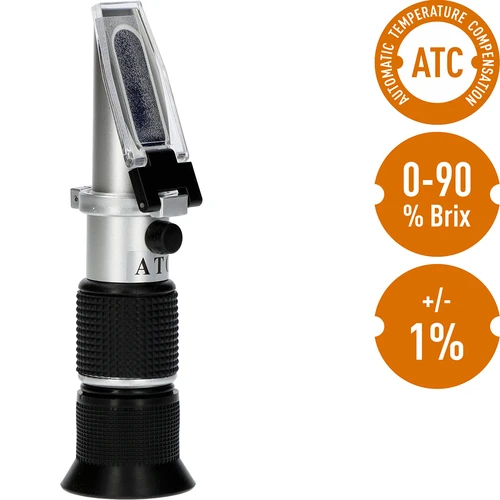 Refractometer for mead - 7 ['for measuring sugar content in honey solution', ' measuring sugar content in honey solution', ' for mead', ' for honey solution', ' refractometer', ' production of mead', ' measuring devices for mead', ' simple measurement of sugar concentration', ' sugar in honey solution', ' home production of wine and mead']