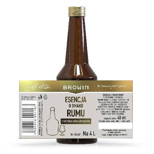 Rum flavoured Gold Essence for 4 L, 40 ml - 6 ['Browin flavouring essence', ' rum flavouring essence', ' rum flavouring', ' white rum essence', ' rum flavoured essence', ' Strands essence', ' rum aroma for liquor', ' Bacardi rum', ' Cuba Libre', ' Mojito']