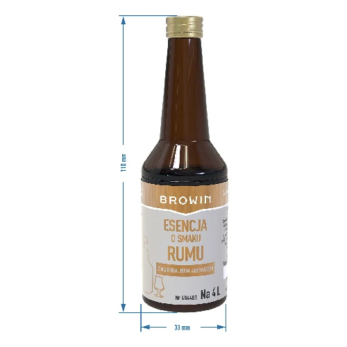 Rum flavoured Gold Essence for 4 L, 40 ml - 7 ['Browin flavouring essence', ' rum flavouring essence', ' rum flavouring', ' white rum essence', ' rum flavoured essence', ' Strands essence', ' rum aroma for liquor', ' Bacardi rum', ' Cuba Libre', ' Mojito']