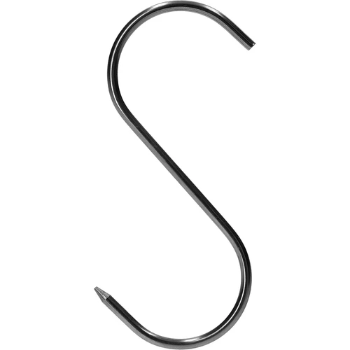 S-shaped hooks for smoking - 100 mm, Ø 3 mm, 5 pcs - 4 ['hook for smoking', ' hook for smoking meat', ' hook for smoking processed meat', ' hook for processed meat', ' smoking hooks', ' stainless hooks', ' S-shaped smoking hooks', ' hook set', ' hooks for smoker', ' hooks for meat drying', ' hooks for cheese', ' classic hooks', ' hooks with conical tip']