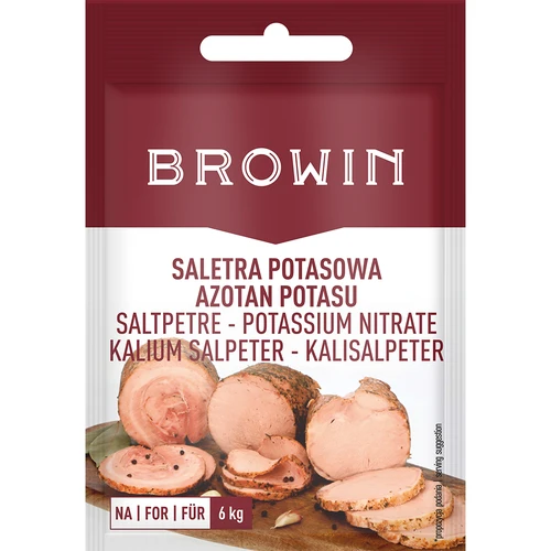 Saltpetre for meat curing, 20 g  - 1 ['curing', ' preserving meat', ' for beef', ' for pork', ' for veal', ' extending shelf life of meat', ' for curing ham']