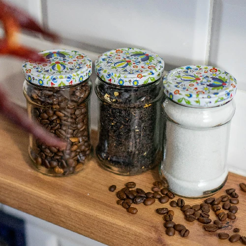 Screw lid Ø 66 - Kashubian pattern - 10 pcs - 5 ['screw caps', ' caps', ' for a jar', ' for jars']