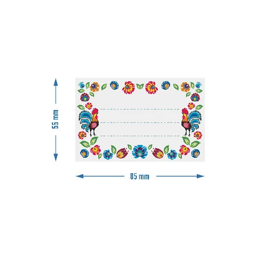 Self-adhesive labels, folk pattern, 85/55 mm - 4 ['labels', ' labels for preserves', ' labels for seasonings', ' bottle labels', ' self-adhesive labels', ' wine labels', ' jar labels', ' small jar labels', ' notebook labels', ' box labels', ' container labels', ' gift labels']