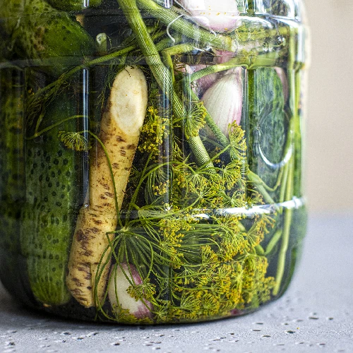 Shatterproof jar for brine pickling 3 L - 8 ['brine pickled cucumbers', ' brine pickled cauliflowers', ' brine pickled beets', ' beet leaven', ' plastic jar', ' PET jar', ' homemade brine pickles', ' 3L jar']