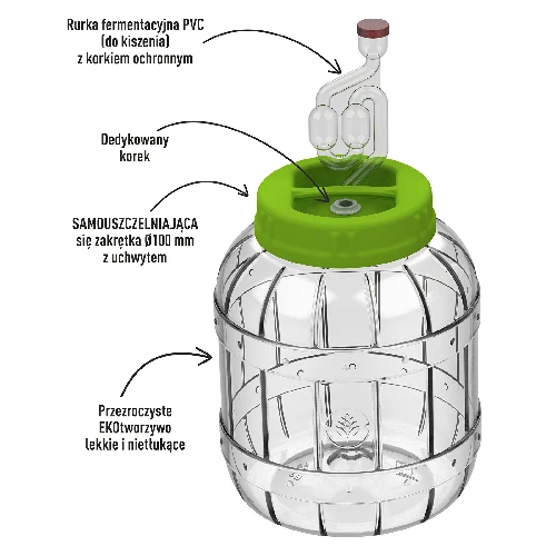 Shatterproof jar for brine pickling 3 L - 2 ['brine pickled cucumbers', ' brine pickled cauliflowers', ' brine pickled beets', ' beet leaven', ' plastic jar', ' PET jar', ' homemade brine pickles', ' 3L jar']