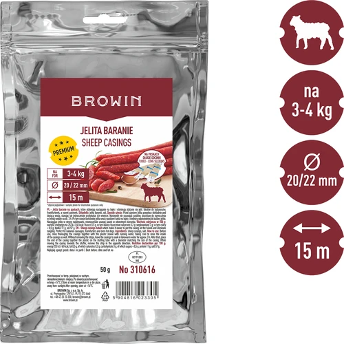 Sheep casings - Φ20/22 mm, on strips, 15 m - 2 ['for homemade sausage', ' casings for sausage', ' make your own sausage', ' homemade sausage', ' for smoked sausage', ' for scalded sausage', ' mutton casings', ' casings on strips', ' casings for a lot of stuffing', ' casings for cold cuts', ' charcuterie casings', ' natural casings', ' homemade charcuterie', ' casings for stuffing machines', ' mutton casings on strips', ' natural casings on strips']