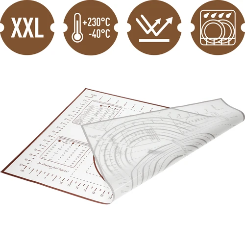 Silicone mat - printed pastry board: templates and cooking calculator - 2 ['baking mat', ' oven mat', ' baking on silicone mat', ' silicone mat', ' best for baking', ' modern baking', ' baking accessories', ' baking in the oven', ' secrets of successful baking', ' gift idea', ' kitchen accessories', ' stencilled mats', ' baking mats', ' mat with calculator', ' silicone pastry board']