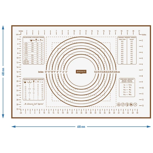 Silicone mat - printed pastry board: templates and cooking calculator - 6 ['baking mat', ' oven mat', ' baking on silicone mat', ' silicone mat', ' best for baking', ' modern baking', ' baking accessories', ' baking in the oven', ' secrets of successful baking', ' gift idea', ' kitchen accessories', ' stencilled mats', ' baking mats', ' mat with calculator', ' silicone pastry board']