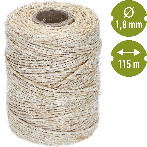 Sisal rope 1,8 mm / 115 m / 250 g - 4 ['rope of sisal', ' sisal rope', ' rope for tomatoes', ' rope for cucumbers', ' natural rope', ' eco-friendly rope', ' macramé rope', ' binding rope', ' craft rope']