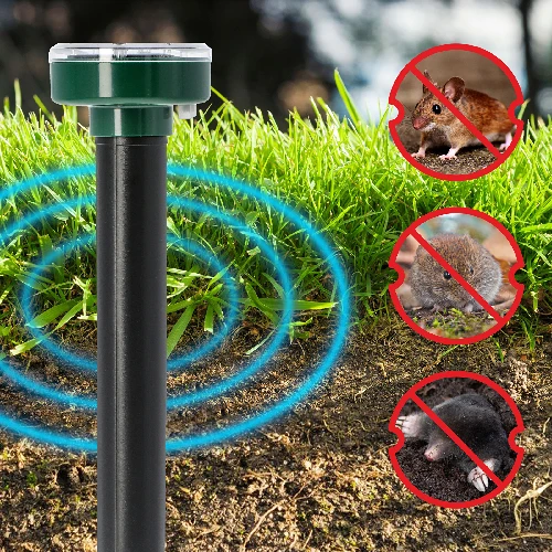 Solar mole repeller - round - 11 ['repeller', ' mole repeller', ' ultrasonic repeller', ' solar repeller', ' rodent repeller', ' repeller for rodents']