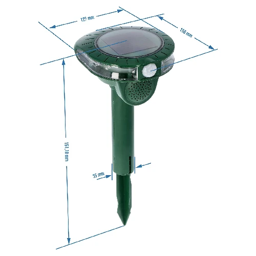 Solar sonic/flash animal repeller - 9 ['repeller', ' animal repeller', ' forest animal repeller', ' rodent repeller', ' repeller for rodents', ' ultrasonic repeller', ' solar repeller']