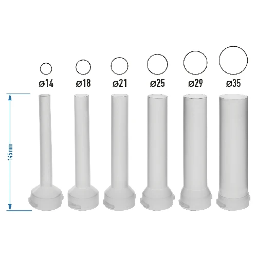 Spare funnels for Browin 5 kg vertical stuffer, 6 pcs - 4 ['funnels for stuffers', ' spare funnels for stuffers', ' funnels for vertical stuffer', ' funnels for high capacity stuffer', ' funnels for 5 kg stuffer', ' funnels for meat processing', ' funnels for stuffing', ' home meat processing', ' funnels for meat processing with different diameters']