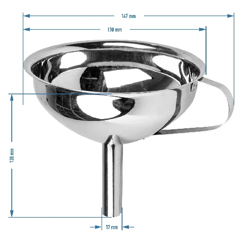 Steel funnel Ø13 cm - 3 ['kitchen funnel', ' jar funnel', ' bottle funnel', ' stainless steel funnel', ' for filling bottles']