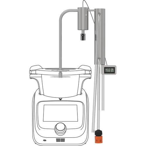 Still for food processor - 7 ['Browin still', ' still for food processor', ' still with condenser and clarifier', ' distilling with the use of food processor', ' distilling with food processor', ' pure distillate', ' distillation set', ' set for distilling', ' expandable distillation set', ' additional use of food processor']