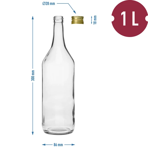 Stołowa 1 L bottle with screw cap - 4 pcs - 6 ['vodka bottle', ' vodka bottles', ' stołowa bottles', ' monopoly bottle', ' monopoly liquor bottle', ' 1000 mL stołowa bottle', ' clear bottle', ' 1 L bottles', ' litre bottles', ' clear bottle with screw cap', ' juice bottle', ' stołowa bottle with screw cap', ' bottles with screw caps', ' liquor bottles']