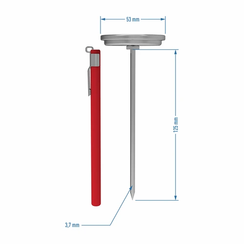 Thermometer for 1,5kg 3kg pressure ham cooker (0°C to +120°C) 12,5cm - 4 ['meat thermometer', ' ham food thermometer', ' ham cooker 1.5 kg and 3 kg', ' colour dial', ' ham food', ' ham food']