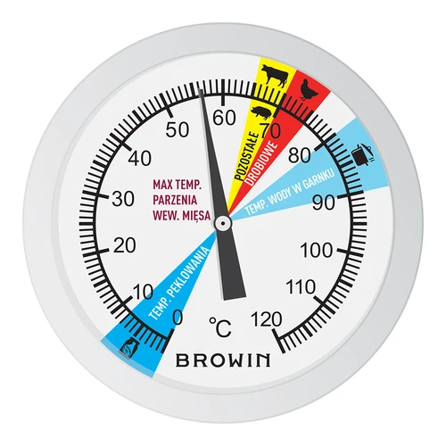 Thermometer for 1,5kg 3kg pressure ham cooker (0°C to +120°C) 12,5cm - 3 ['meat thermometer', ' ham food thermometer', ' ham cooker 1.5 kg and 3 kg', ' colour dial', ' ham food', ' ham food']