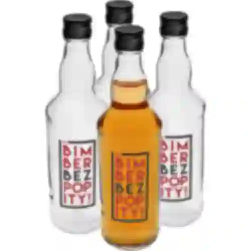 0.5 L bottle with screw cap and “Bimber Bez Popity” two-colour print - 4 pcs
