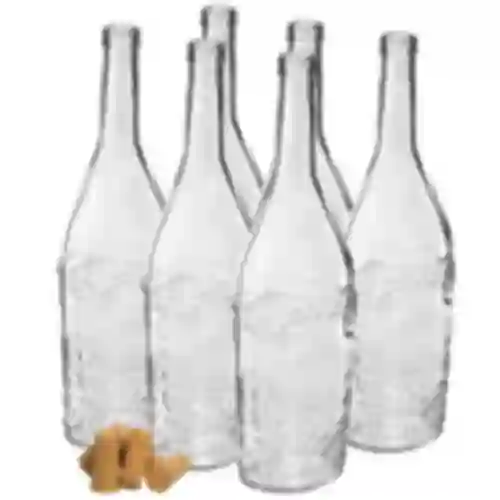 0,5 L Infusion glass bottle with cork, 6 pcs.
