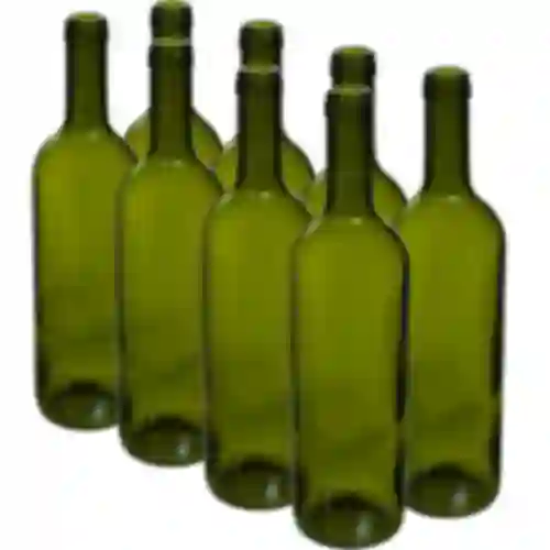 0,75 L Bordeaux glass bottle 8pcs. , olive