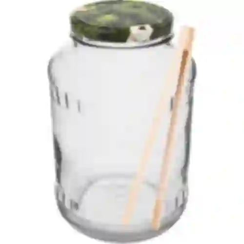 1,5l twist off glass jar with coloured lid Ø82/6 and tongs