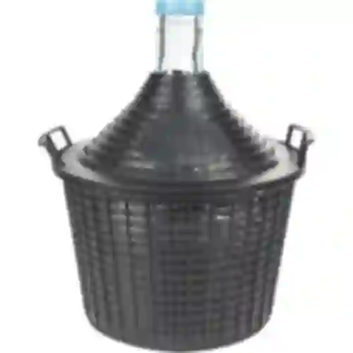 10 L wine demijohn in a plastic basket