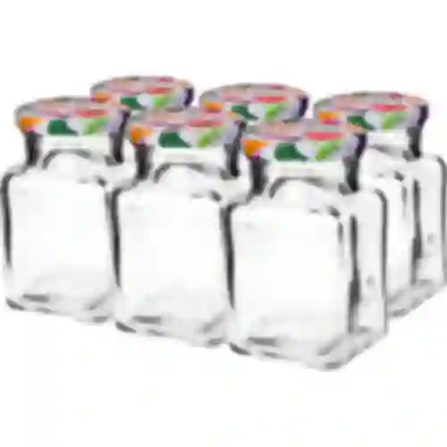 150 ml twist off glass jar Four Corners, lid fi 53 - 6 pcs