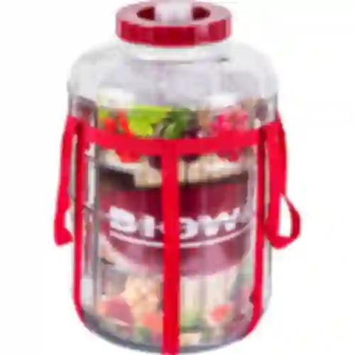 18l glass carboy with nylon straps and plastic cap for wine making, preserving