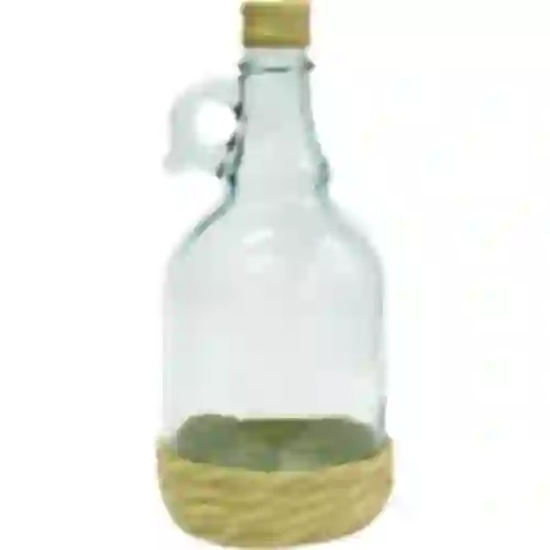 1l wicker wrapped gallone bottle with screw cap