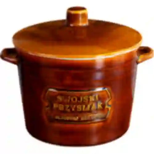 2,5 L stoneware / crock pot with lid and embossment