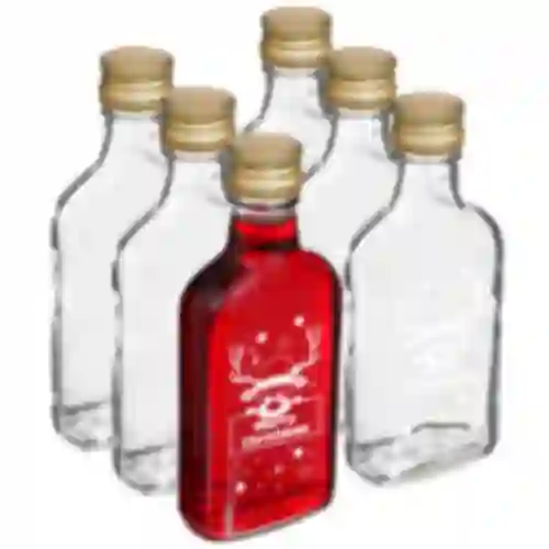 200 ml bottle with screw cap, “Christmas Reindeer” print, 6 pcs