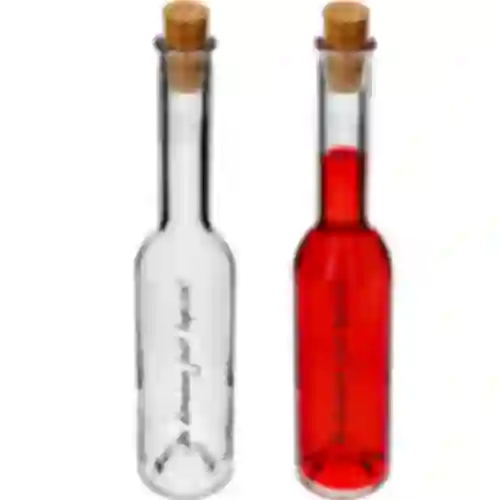 200 ml bottle with stopper, “...bo domowe jest lepsze!” print