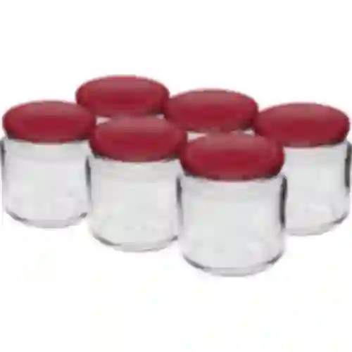 212 ml twist-off jar with burgundy lids Ø 66 mm - 6 pcs