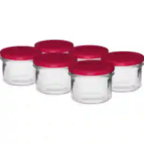 235 ml twist-off jar with burgundy lids - 6 pcs
